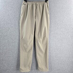 LL Bean Pants Joggers Mens Medium Beige Multisport Elastic Waist Performance